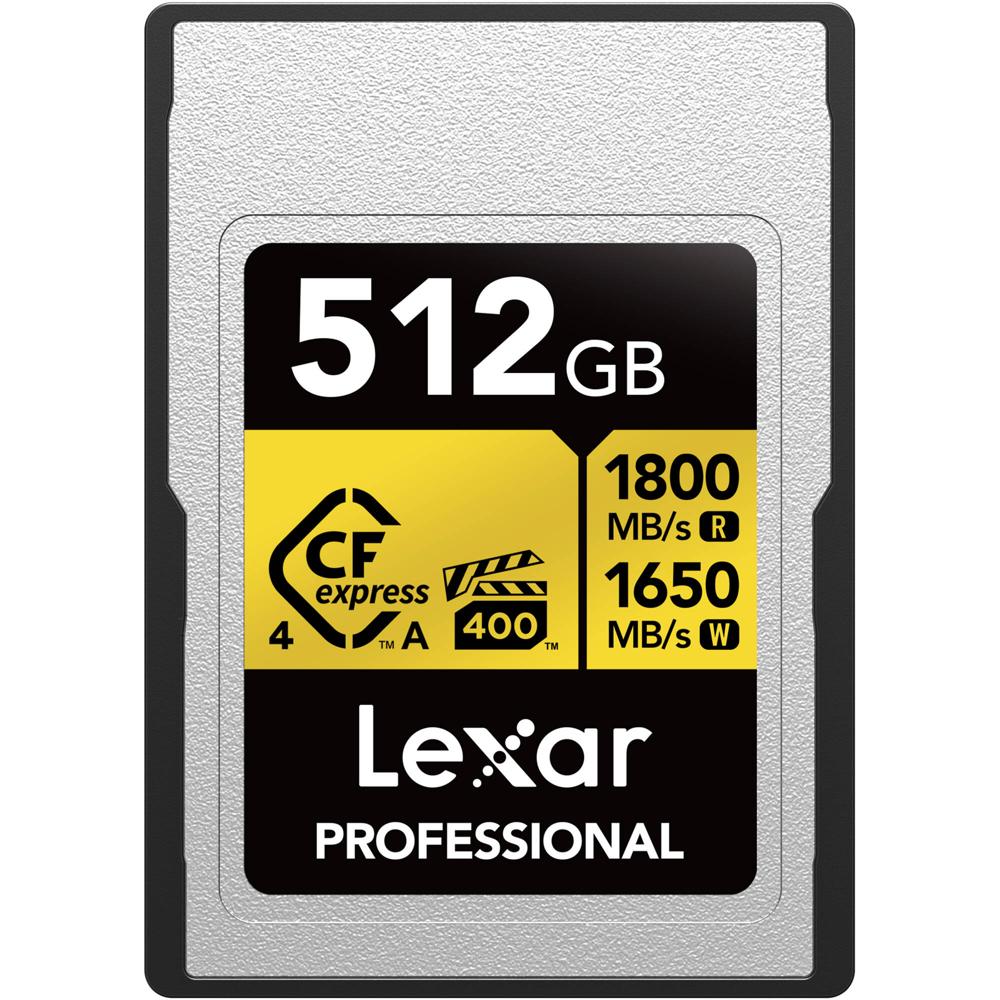 Lexar CFexpress 4.0 Type A 512GB Professional GOLD - 1800 MB/s lectura, 1650 MB/s escritur