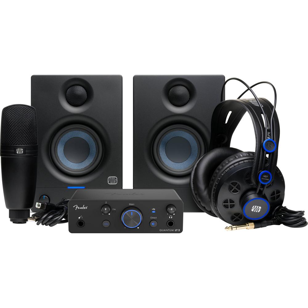 Fender Quantum LT 2 2x2 USB-C Interfaz de Audio Completa con Micrófono M7, Monitores Eris