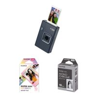 FUJIFILM instax mini LiPlay+ Cámara Híbrida Instantánea Midnight Blue con Kit de Pelíc