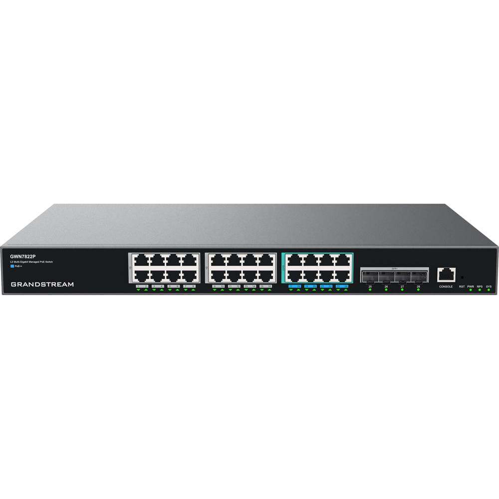 Grandstream Switch de Red GWN7822P 24 Puertos Multi-Gig PoE++ Administrado, 8 Puertos RJ45
