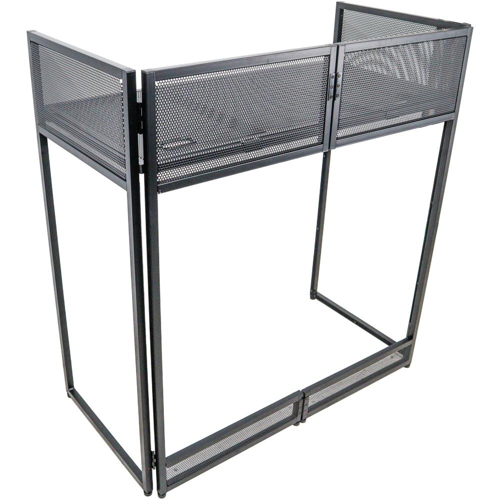 ProX Vista DJ Booth Facade Table Station con Scrim Negro - Superficie de Trabajo 39.5 x 19