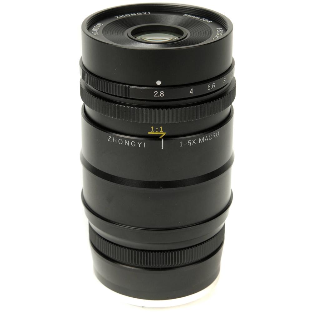 Mitakon Zhongyi 55mm f/2.8 1-5x Macro Lens para Canon EF - Lente Macro Manual con Collar d