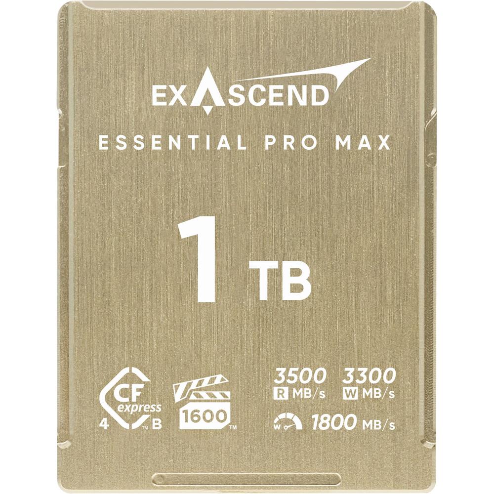 Exascend CFexpress 4.0 Type B 1TB Essential Pro Max - Velocidades de lectura hasta 3500 MB