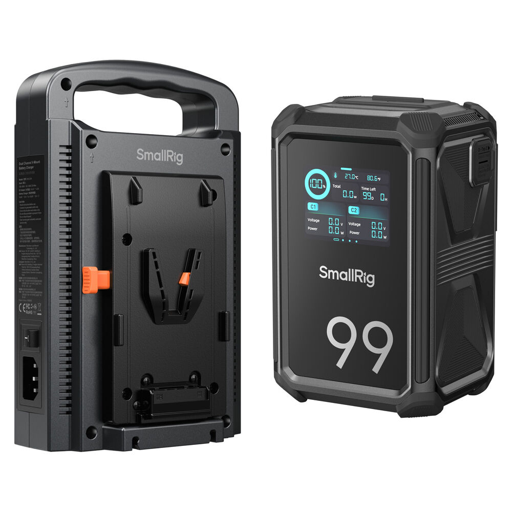 SmallRig X-Touch X99 Batería V-Mount 99Wh + Cargador Doble Portátil