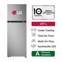 Refrigeradora Lg Vt24bpy Top Freezer 241 litros No Frost Plata