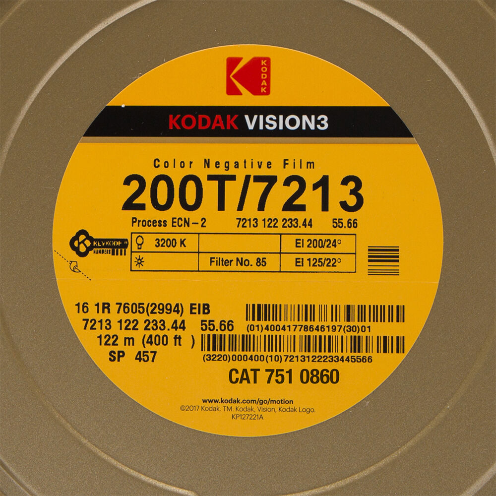 Kodak VISION3 200T Película Negativa Color 16mm 400' Rollo Tungsteno, ISO 200, Proceso EC