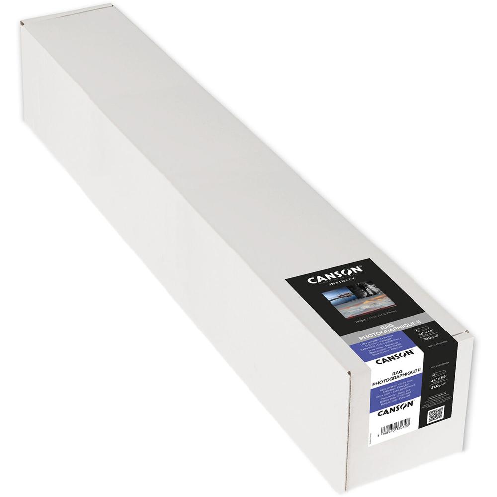 Canson Infinity Rag Photographique II Papel 210 gsm 44"" x 66' Roll - Acabado Mate, 100% Al