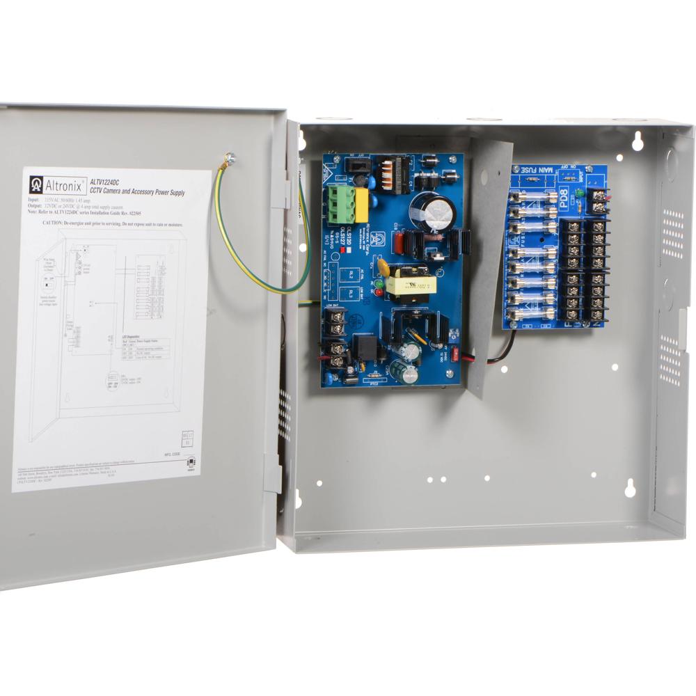 ALTRONIX Fuente de Poder de 8 Salidas 12/24 VDC, 4A, Regulada y Filtrada