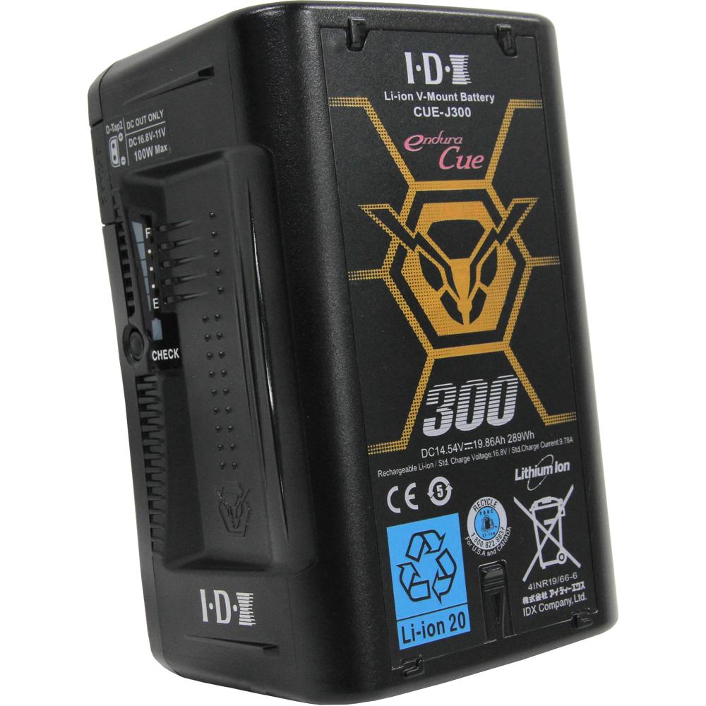 IDX System Technology Batería V-Mount CUE-J300 286Wh, 16.8 VDC, 2 Salidas D-Tap de 100W