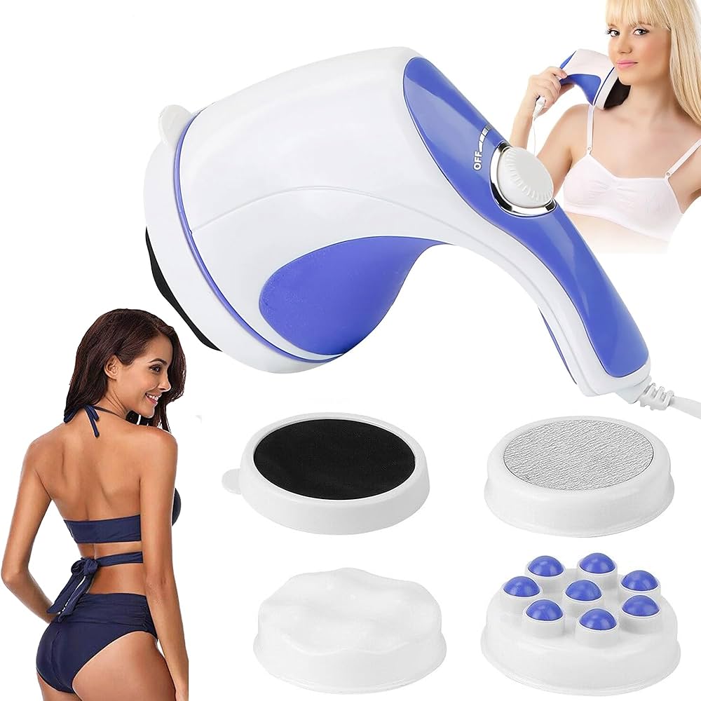 Masajeador Eléctrico Corporal 4 en 1 con Función de Calor y Cabezales Intercambiables