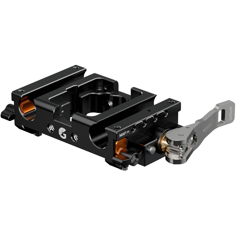 Bright Tangerine LeftField Mini 15mm LWS Baseplate - Diseño Compacto, Sistema de Liberaci