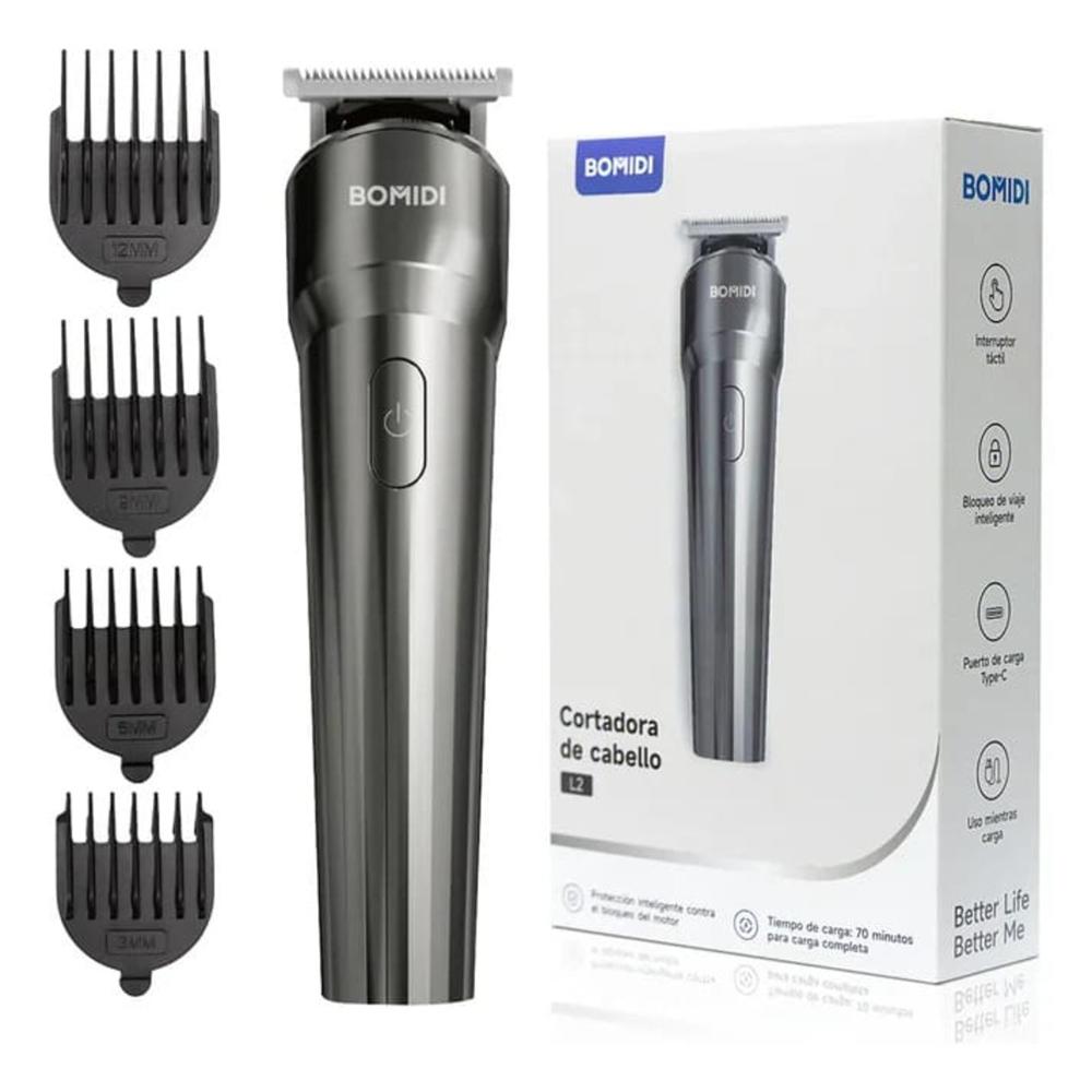 Cortadora Profesional De Cabello Bomidi Recargable Tipo-C Silver