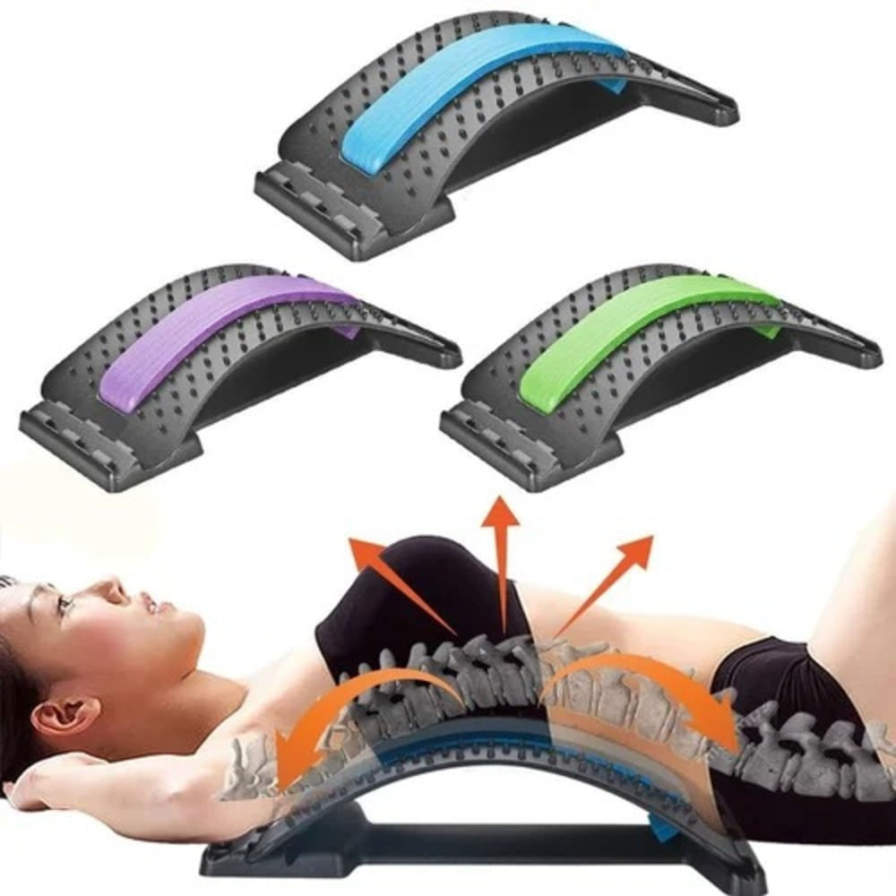 Soporte Lumbar para Silla y Piso - Estirador de Espalda Ergonómico con Puntos de Masaje