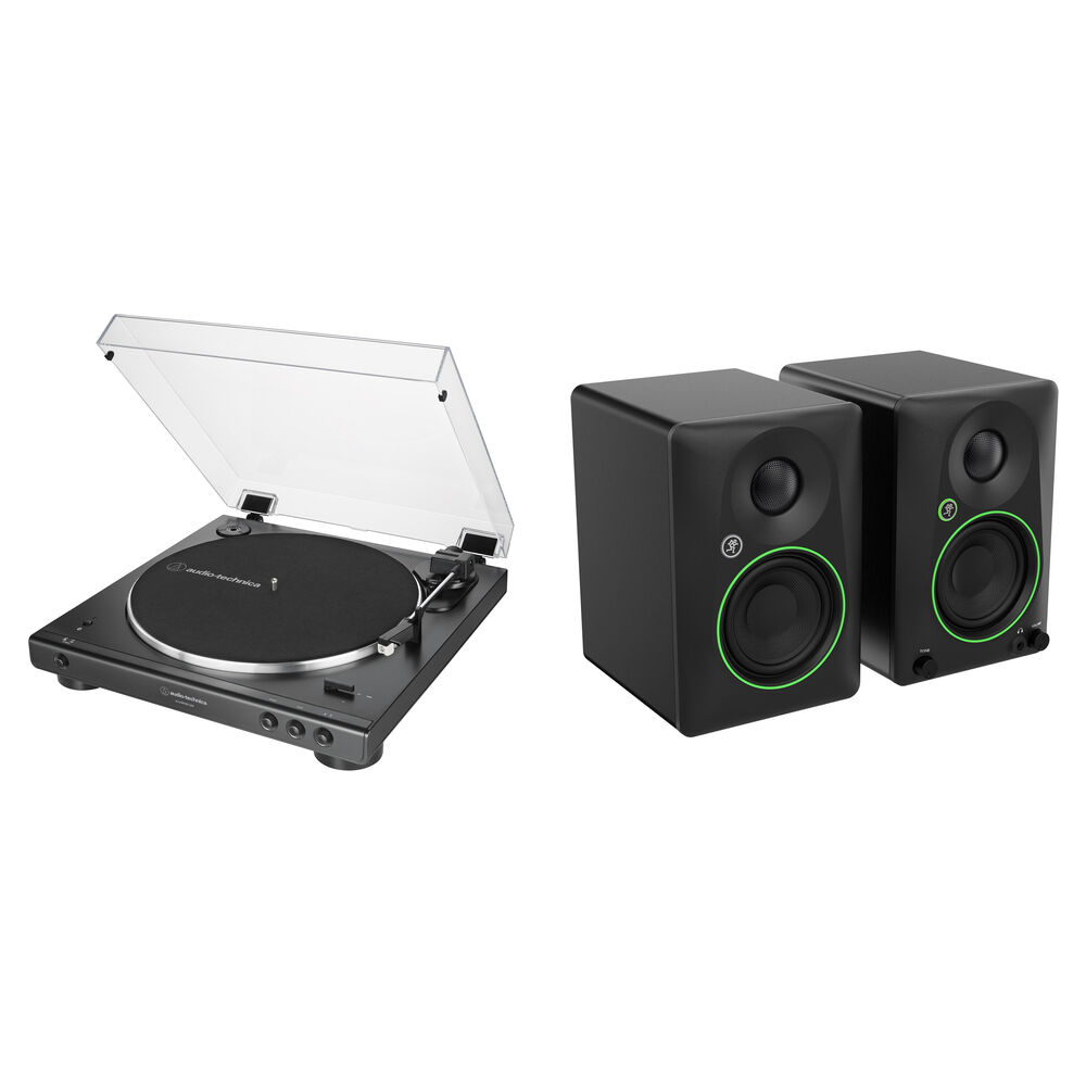 Audio-Technica AT-LP60XBT-USB-BK Tocadiscos Automático USB con Parlantes Mackie CR3.5BT B