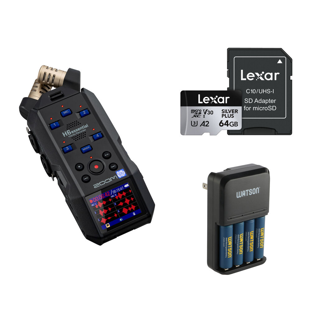 Zoom H6 6-Track Grabadora de Audio Portátil 32-Bit Float con Baterías Recargables y Tarj