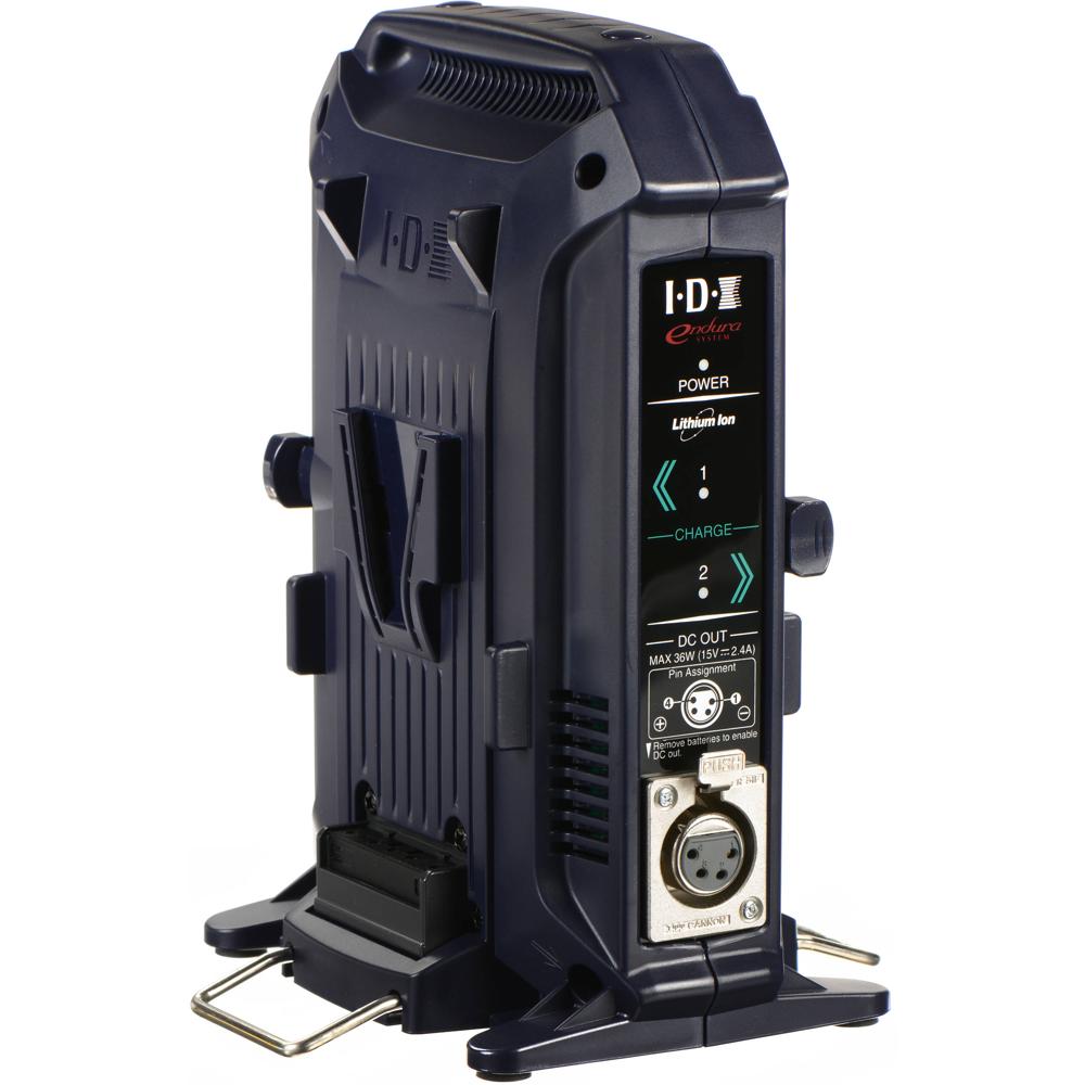 IDX Cargador de 2 Canales VL-2X V-Mount con Salida de Poder 4-Pin XLR y Protección contra