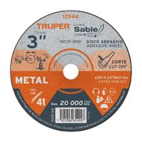 Disco Tipo 41 de 3pulg x 1 mm corte fino de metal Truper - 12544