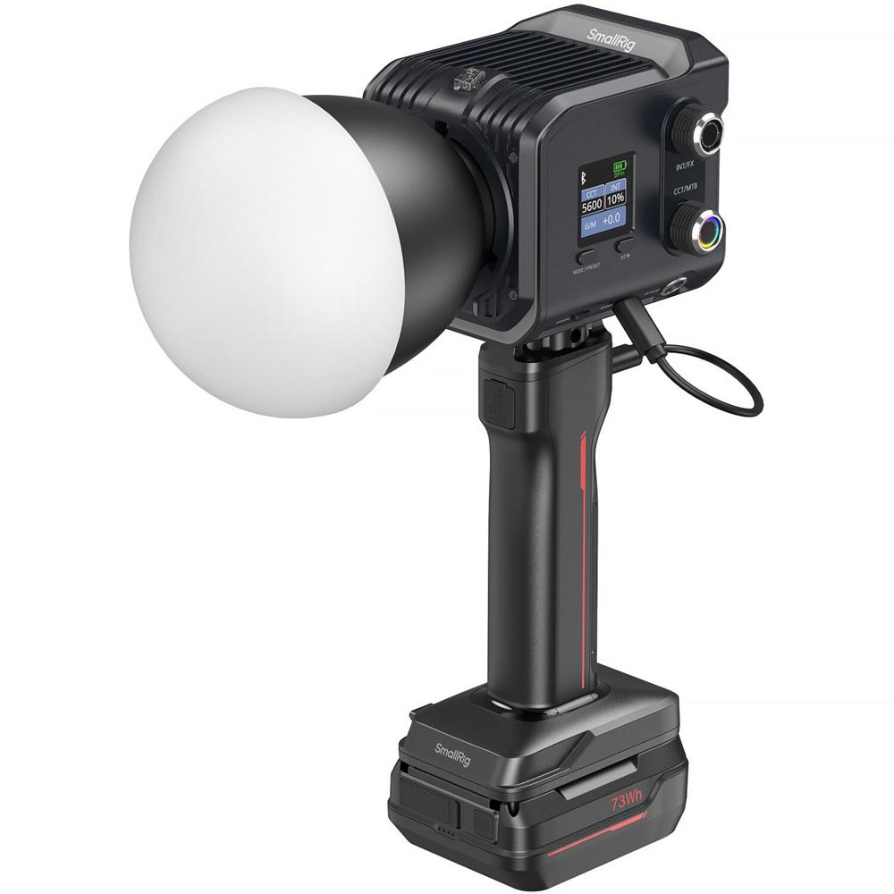 SmallRig Monolight LED RC 100C con Grip de Batería - 2500-10,000K, 11,000 Lux, Control DM