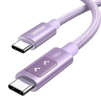 Cable Tipo C Ugreen L509 100W 1M USB-C Carga Rapida Pantalla LED Rosado