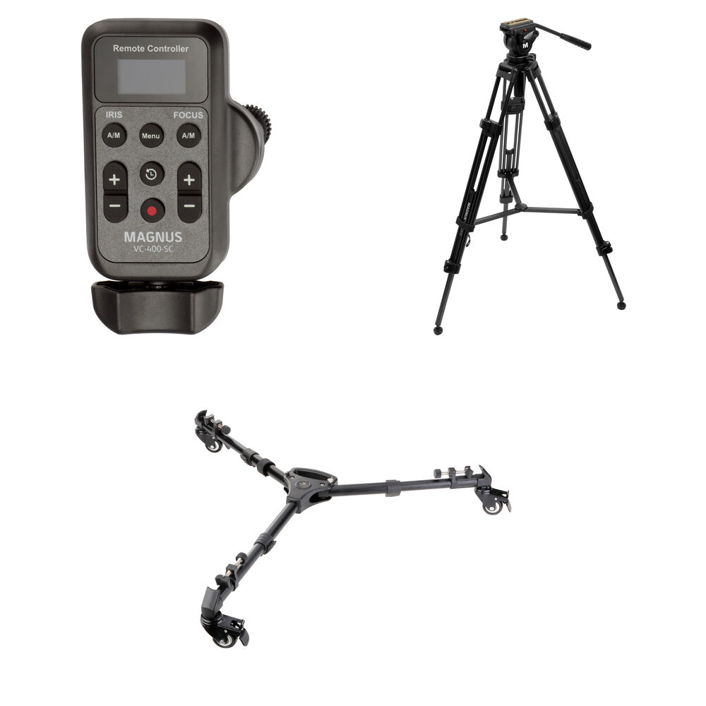 Magnus Controlador LANC Inalámbrico con Trípode de Aluminio VT-4000 y Dolly