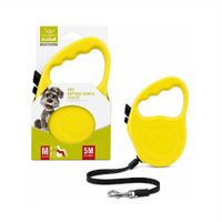 Correa Retráctil De 5 Metros De Largo Para Mascotas Perros Color Amarillo Marca Nunbell