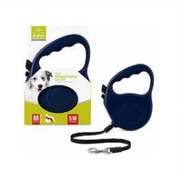 Correa Retráctil De 5 Metros De Largo Para Mascotas Perros Color Azul Marino Marca Nunbell