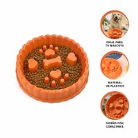 Plato Antiestrés De Plástico Pvc Grande Para Mascotas Perros Y Gatos Color Naranja