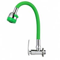 Grifo caño flexible lavadero verde regadera pared CyA