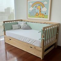PROTECTORES LATERALES PARACHOQUES TALLA MONTESSORI 1.5 PLAZAS  DISEÑO VERDE