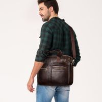 Maletín de Cuero Vacuno. Laptop 14 Pulg. MH639 Con Sujetador de Equipaje