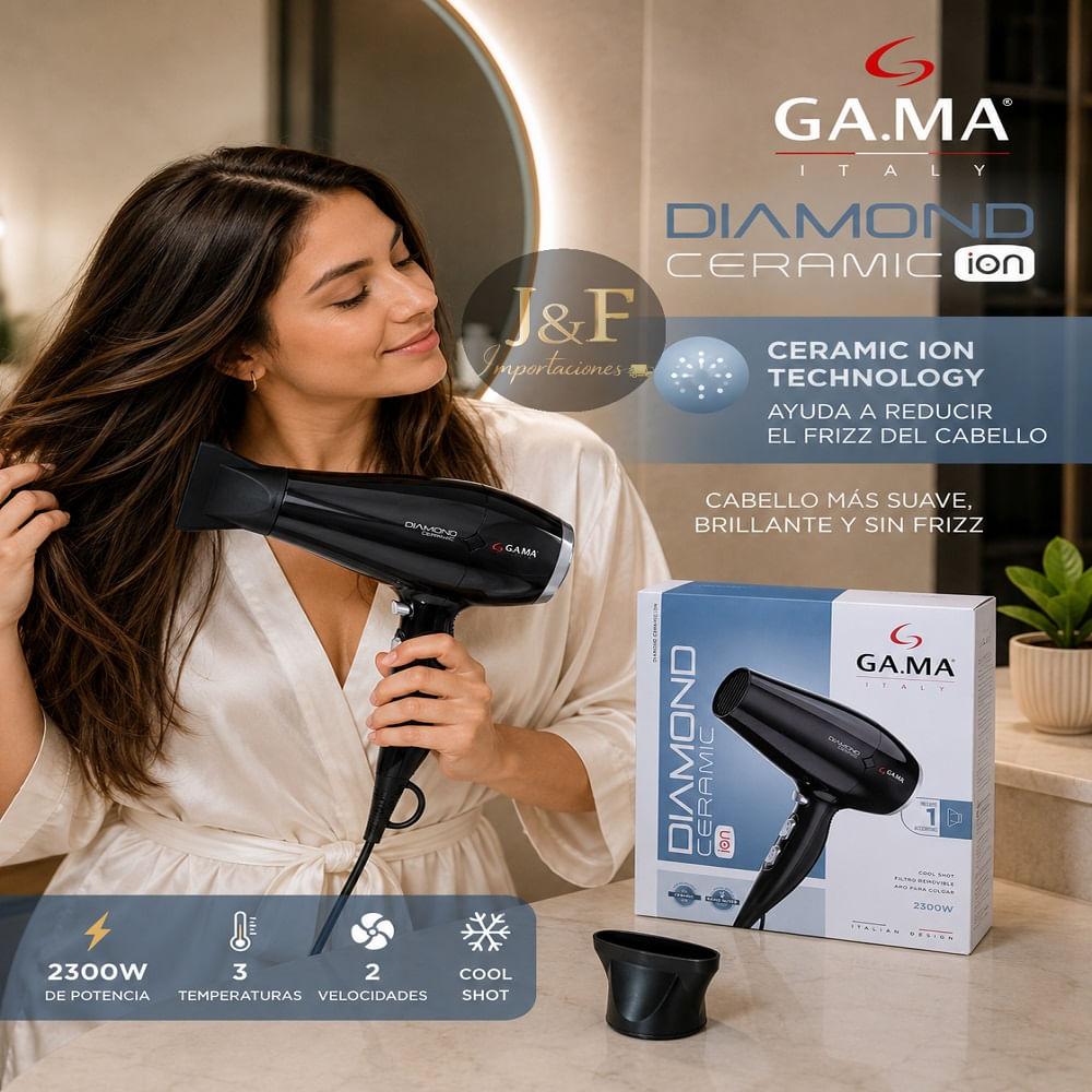 Secadora de Cabello Diamond Black Ceramic Ion