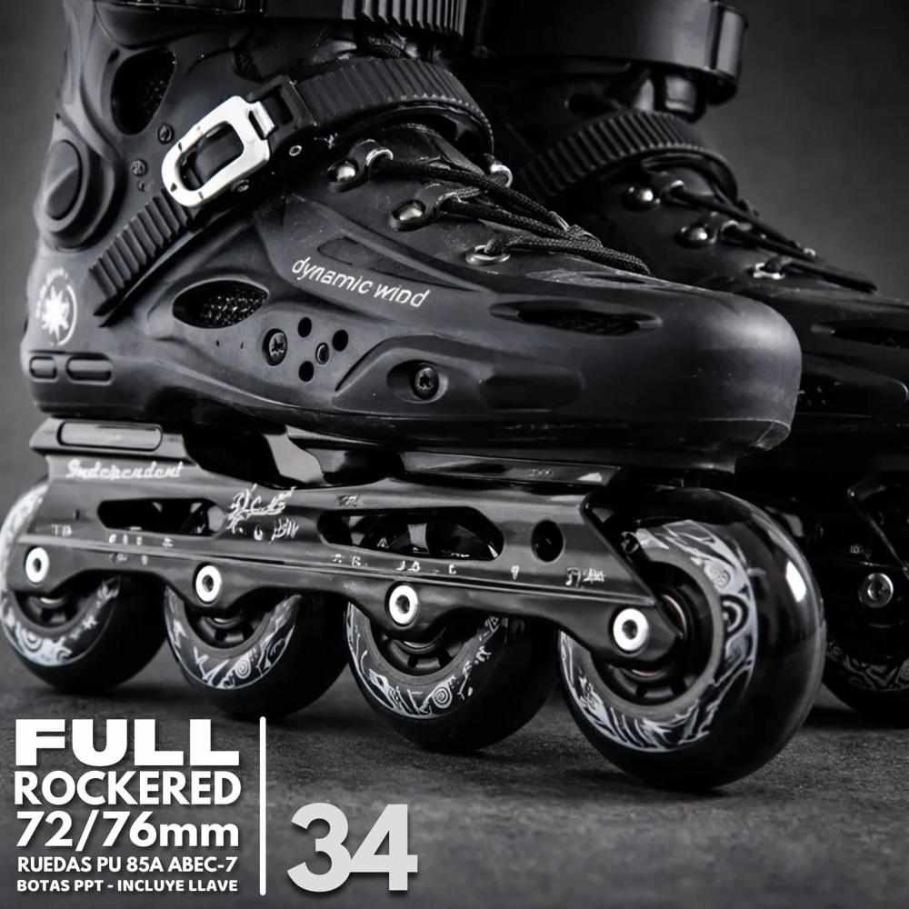 Patines Freestyle Slalom FX8 Talla 34 Full Rockered 72-76mm ABEC-7 85A Patinaje Profesional