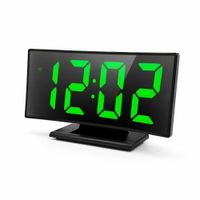 Reloj Digital LED Curvo de Mesa con Alarma Pantalla Con Control de Brillo