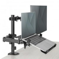 SOPORTE DOBLE PARA MONITOR 17 A 35 PULGADAS Y LAPTOP DE 10 A 17 PULGADAS