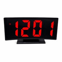 Reloj Digital LED Curvo de Mesa con Alarma. Pantalla Grande y Control de Brillo