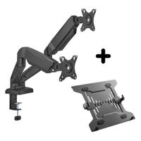 ESTACIÓN DUAL DE ESCRITORIO PARA MONITOR 17 A 32 CON ADAPTADOR PARA LAPTOP 10 A 17