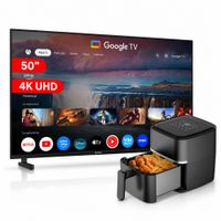 Combo Televisor 50 Pulgadas Google TV 4K UHD Más Freidora de Aire 3L