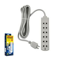 Extensión Eléctrica Vulcanizada 6 Tomas Universales 5M OPALUX OP-730-5M