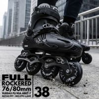 Patines Freestyle SLM Talla 38 - Full Rockered 76-80 mm - 90A - ABEC-7 - Frame Aluminio Mogema