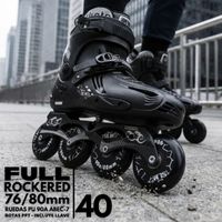 Patines Freestyle SLM Talla 40 - Full Rockered 76-80 mm - 90A - ABEC-7 - Frame Aluminio Mogema