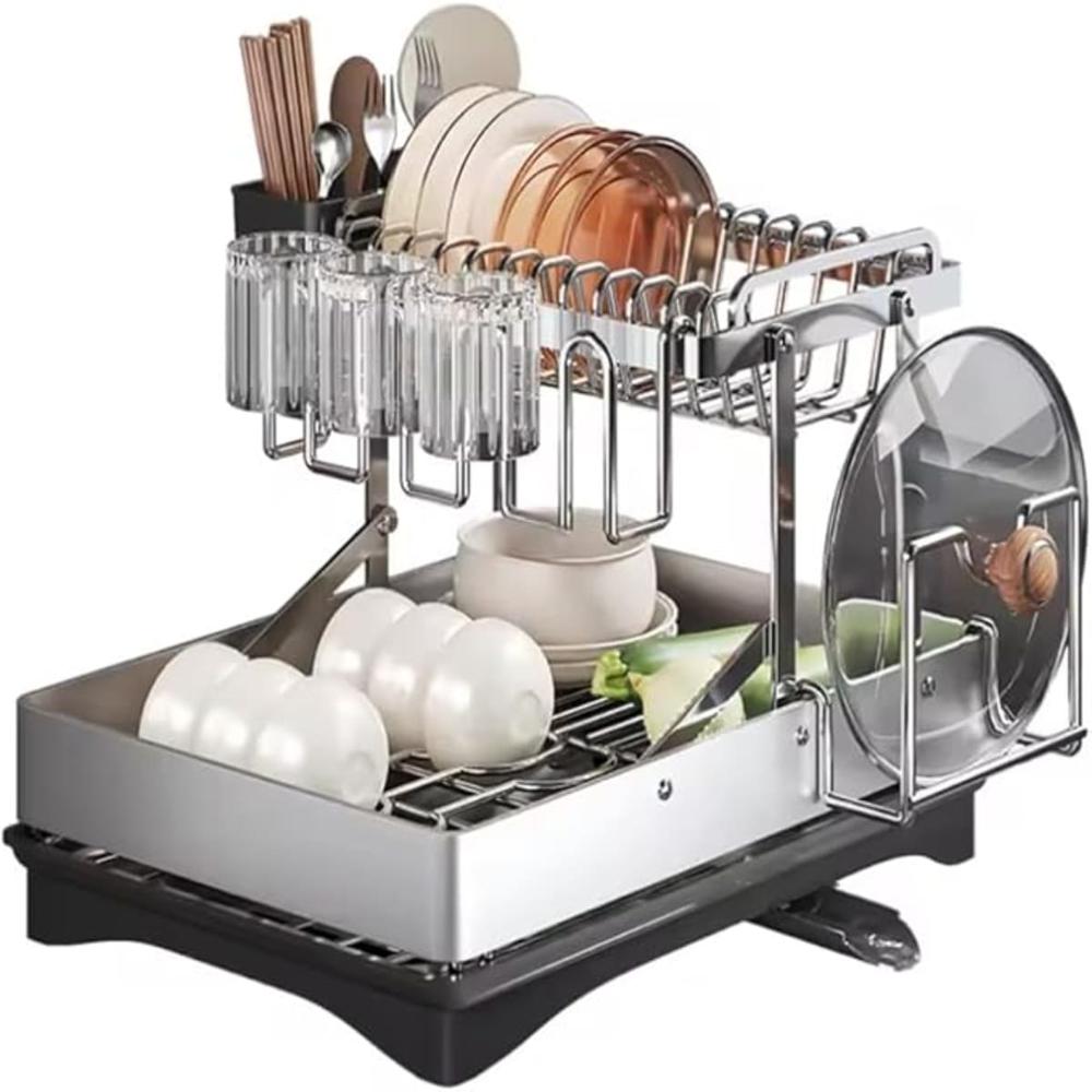 Escurridor de Platos 2 Niveles de Acero Inoxidable Maxim  4480001
