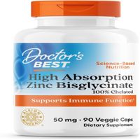 Doctor's Best Bisglicinato de zinc de alta absorcion 50 mg de alta potencia