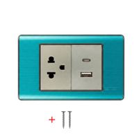 Placa Tomacorriente de Pared con Enchufe USB y Tipo-C ABATRON 15 AMP
