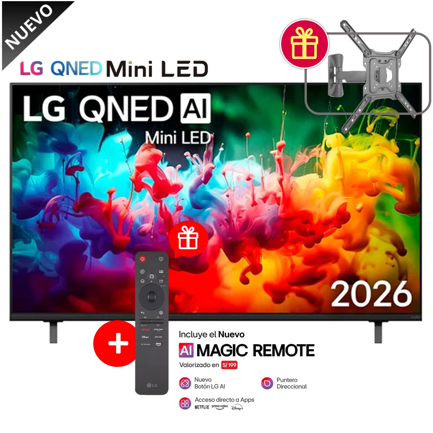 Televisor LG 55 QNED Miniled 4K UHD Thinq Ai 55qned65bsa - Rack
