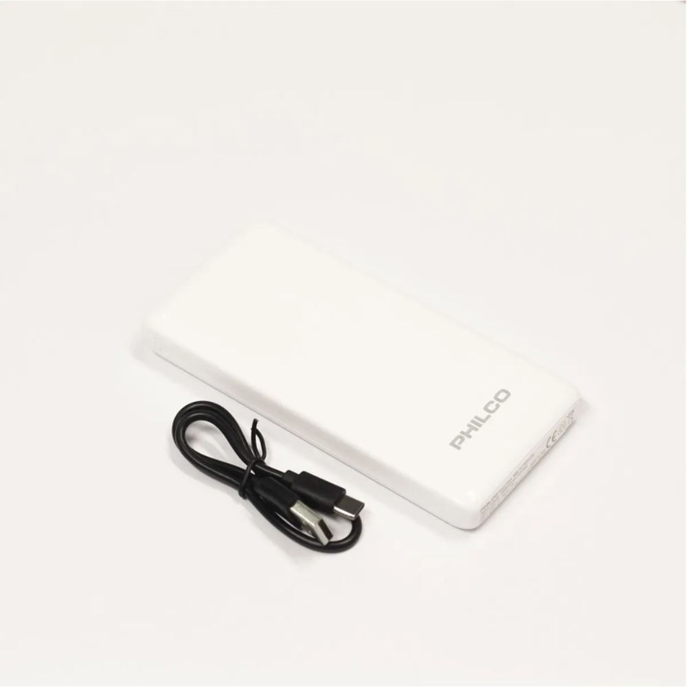Power Bank QC 10000mAh Philco - 2 entradas - FLP8201CW Blanco