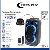Parlante Dual 8 TREVELY WT-862 - Karaoke - 100W