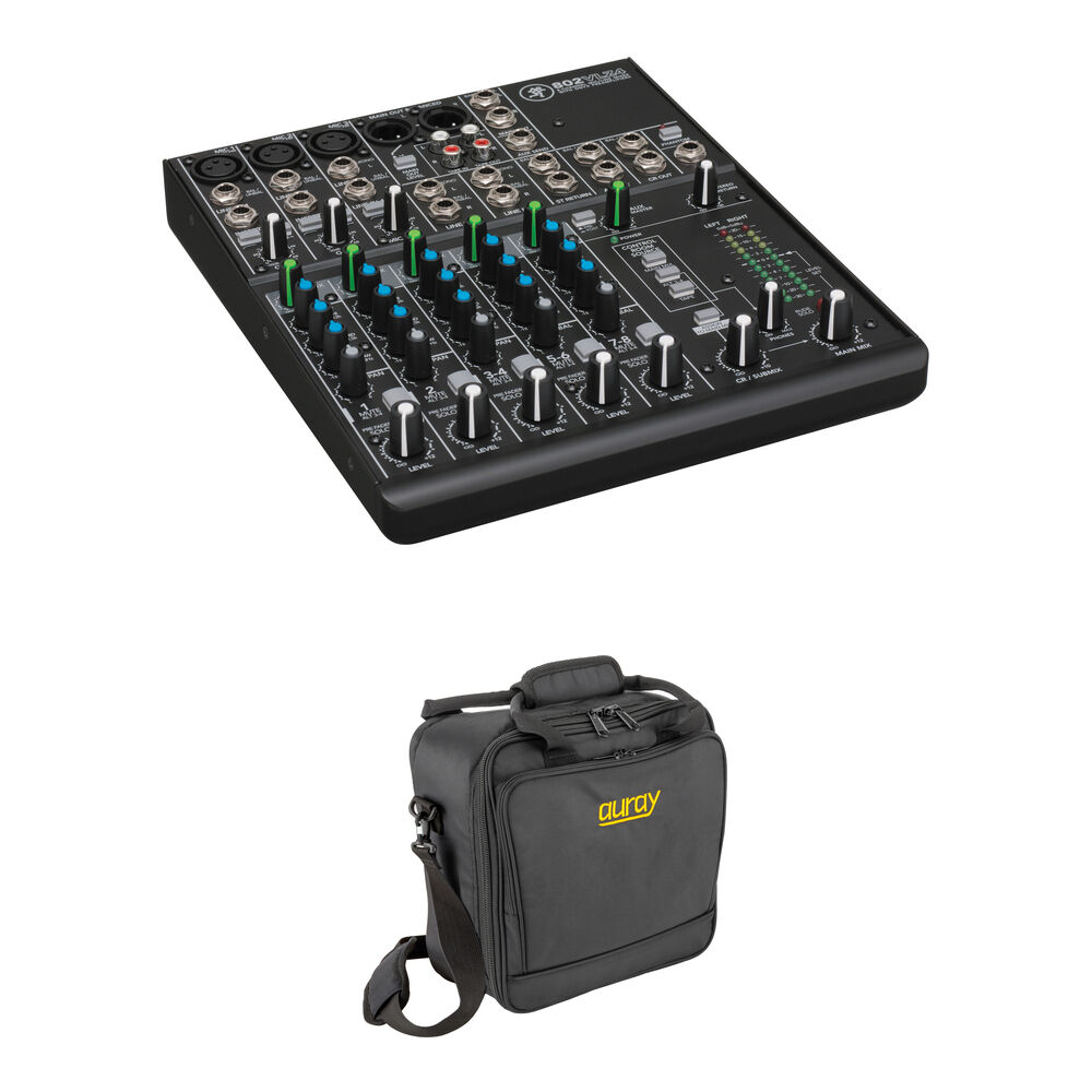 Mackie 802VLZ4 Mezclador Compacto 8 Canales con Bolsa, 3 Preamplificadores Onyx, EQ de 3 B