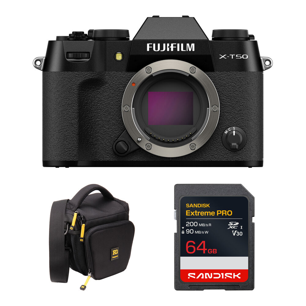 FUJIFILM X-T50 Cámara Mirrorless 40.2MP APS-C con Accesorios Básicos