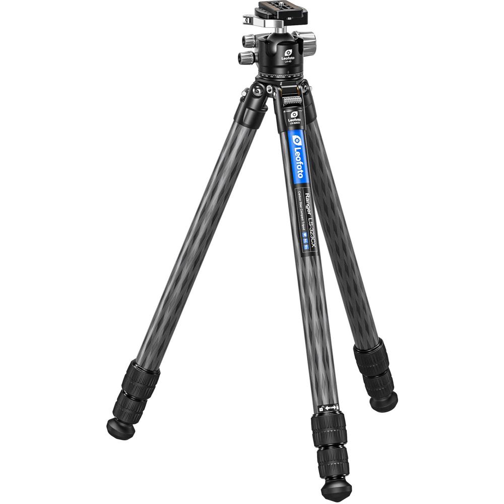 Leofoto LS-323CX Trípode de Carbono con Cabezal de Bola LH-40LR, Capacidad de Carga 44 lb