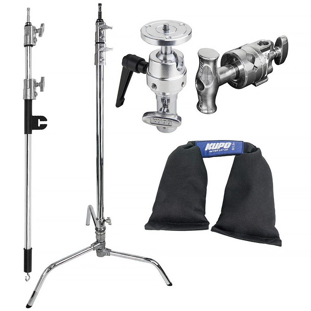 Kupo C-Stand Overhead Shooting Kit 4 con Base Turtle - Capacidad de Carga 22 lb, Brazo de